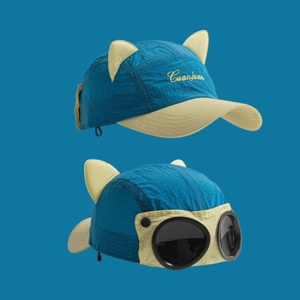 Quick-drying Baseball Cap Cat Ear Sunshade Hat Fashion Sunglasses Pilot Hats Unisex