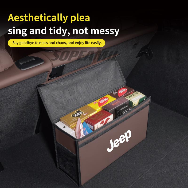 Car Trunk Organizing And Storage Box For Jeep Cherokee Compass Patriot Renegade Trail-Hawk Wrangler JK TJ SRT Auto Accessories