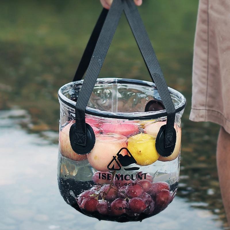 Portable Clear Folding Bucket Lightweight Collapsible Small Bucket Space Saving