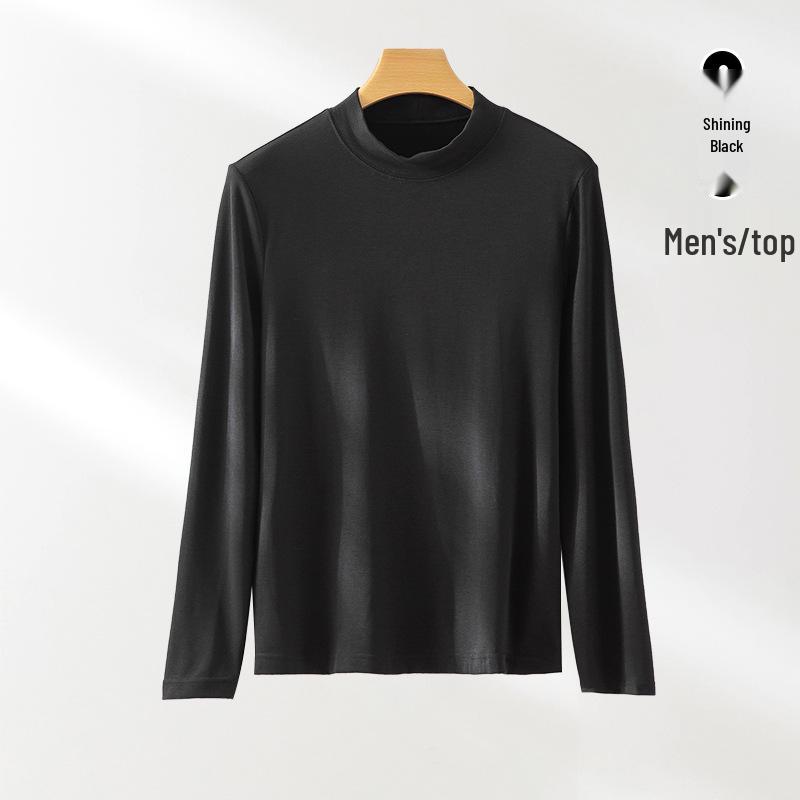 Modal Cashmere Silk Half Turtleneck Long-Sleeve Thermal Top for Women - Versatile Autumn/Winter Wear
