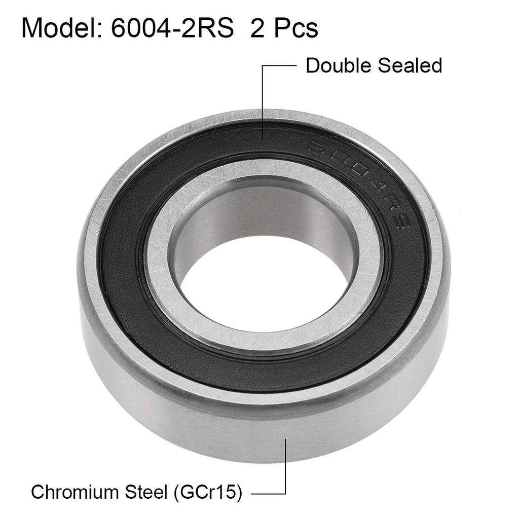 uxcell Bearings 6004-2RS Ball Bearings 0.8 x 1.7 x 0.5 inches (20 x 42