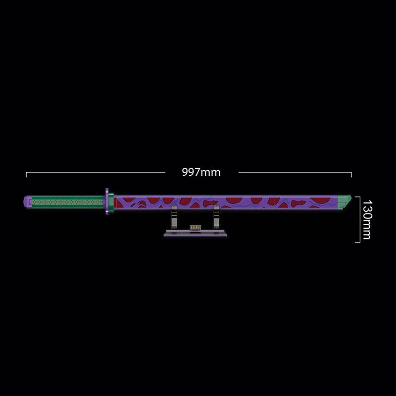 789PCS Anime Demon Slayer Kokushibo Sword Building Blocks Blade Katana Knife Assembly Weapon Brick Toys For Boy Kids Gift