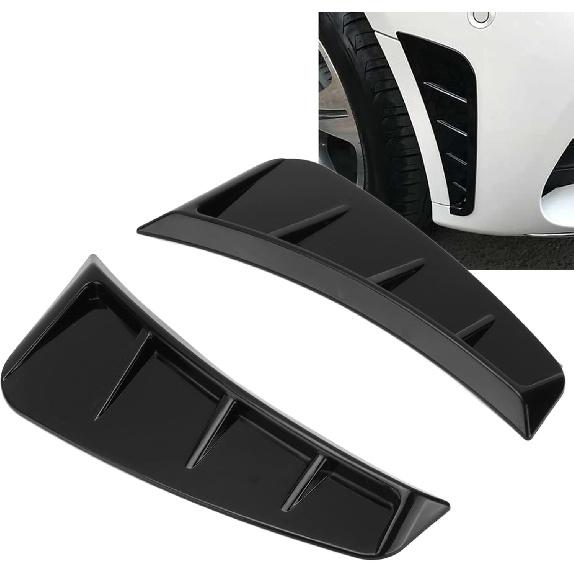 ZPSHYD Side Air Wing Vent Cover Trim, Front Bumper Side Air Outlet Trim ABS Glossy Black ABS Universal Exterior Side Vent Trim for Car