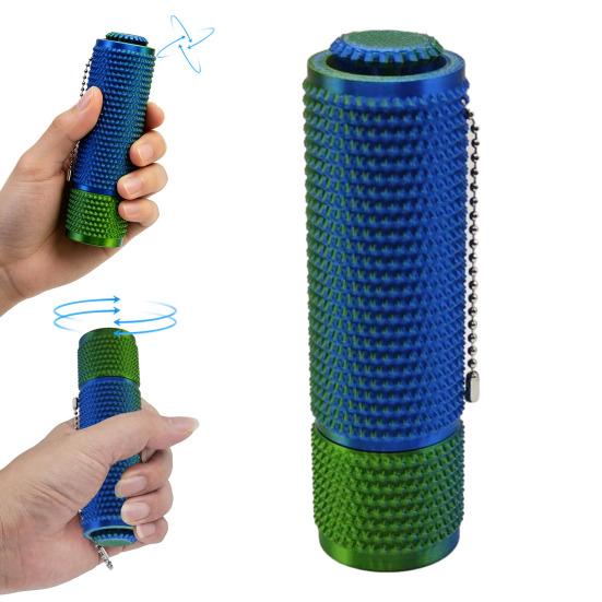 3D Printed Spiky Fidget Toy with Ball Chain, Stress Relief Gripper Sensory Toy with Spinner & Clicker, Portable Travel Massage Stick Pain Stimming