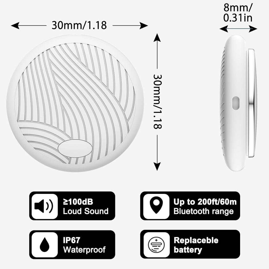 Key Finders & trackers Works with Apple Find My (iOS Only) is Perfect for locating Keys, Luggage, Backpacks, and Pets. These Item Finders Feature