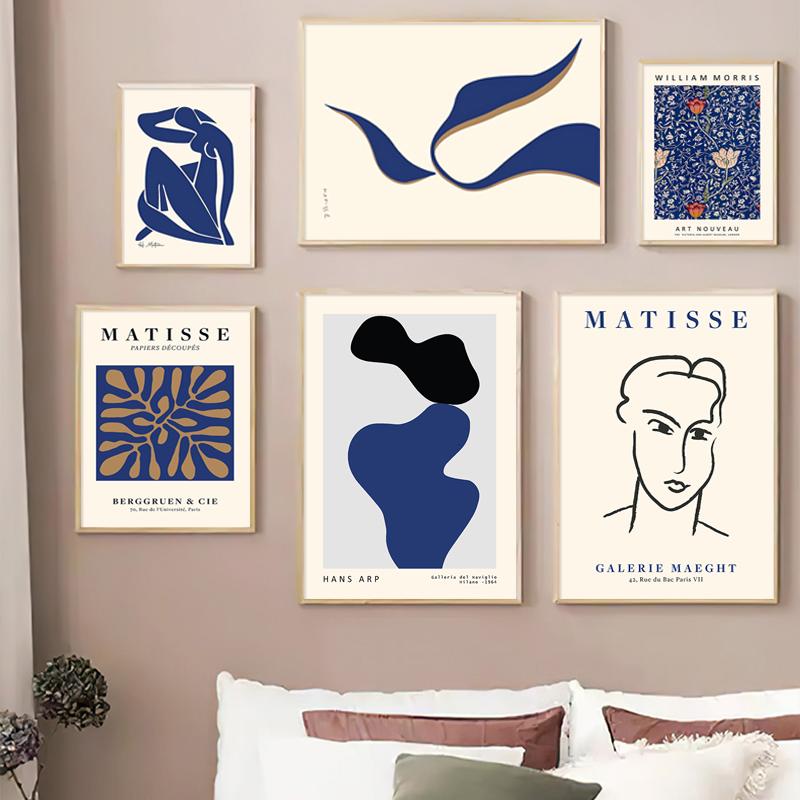 Retro Matisse Canvas Painting Abstract Nordic Girl Coral William Posters Living Room Wall Art Prints Pictures For Home Decor