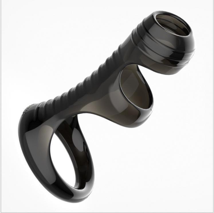 Men's Anti-Shedding Leather Penis Sleeve Ring with Wolf Tooth Design