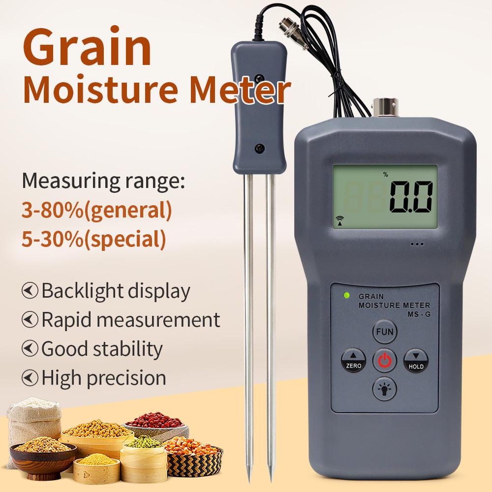 Backlight Display Grain Moisture Meter 3-80% Water Content Detector Portable Humidity Tester Wheat Corn Sorghum Grain Hygrometer