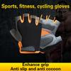 1Pair Sports Half Finger Bike Gloves Outdoor Cycling Fitness Breathable Shock-Absorbing Anti Slip Mountaineering Gloves