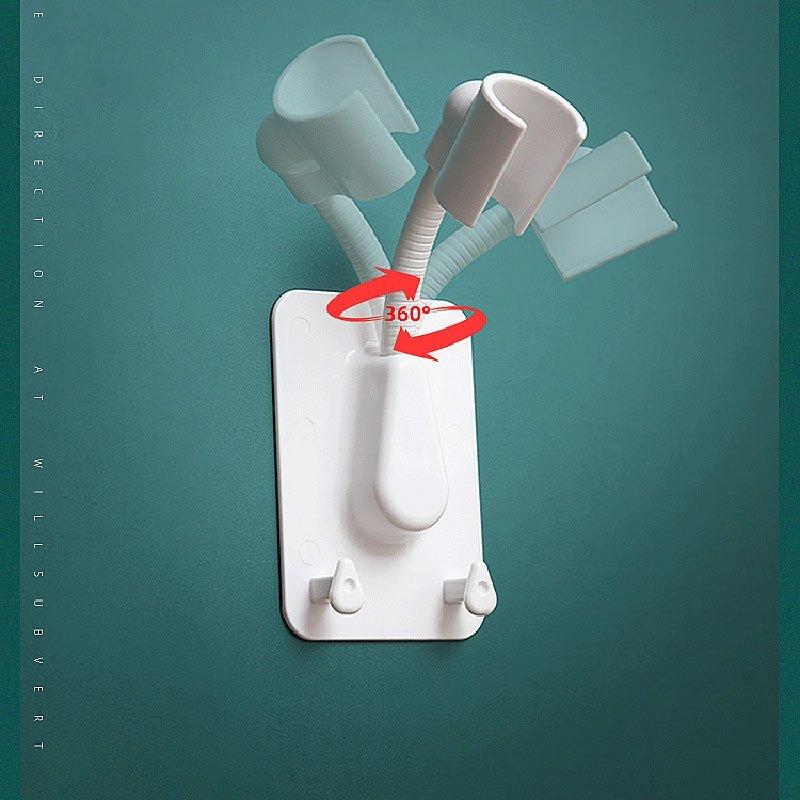 1 szt. Uniwersalny Regulowany Uchwyt na Słuchawkę Prysznicową, Montowany na Ścianie, Obrotowy o 360°