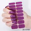 16Tips Full Cover Nail Stickers DIY Nail Polish Strips Sparkling Glitter Self Adhesive Nail Art Stickers Manicure Decoration