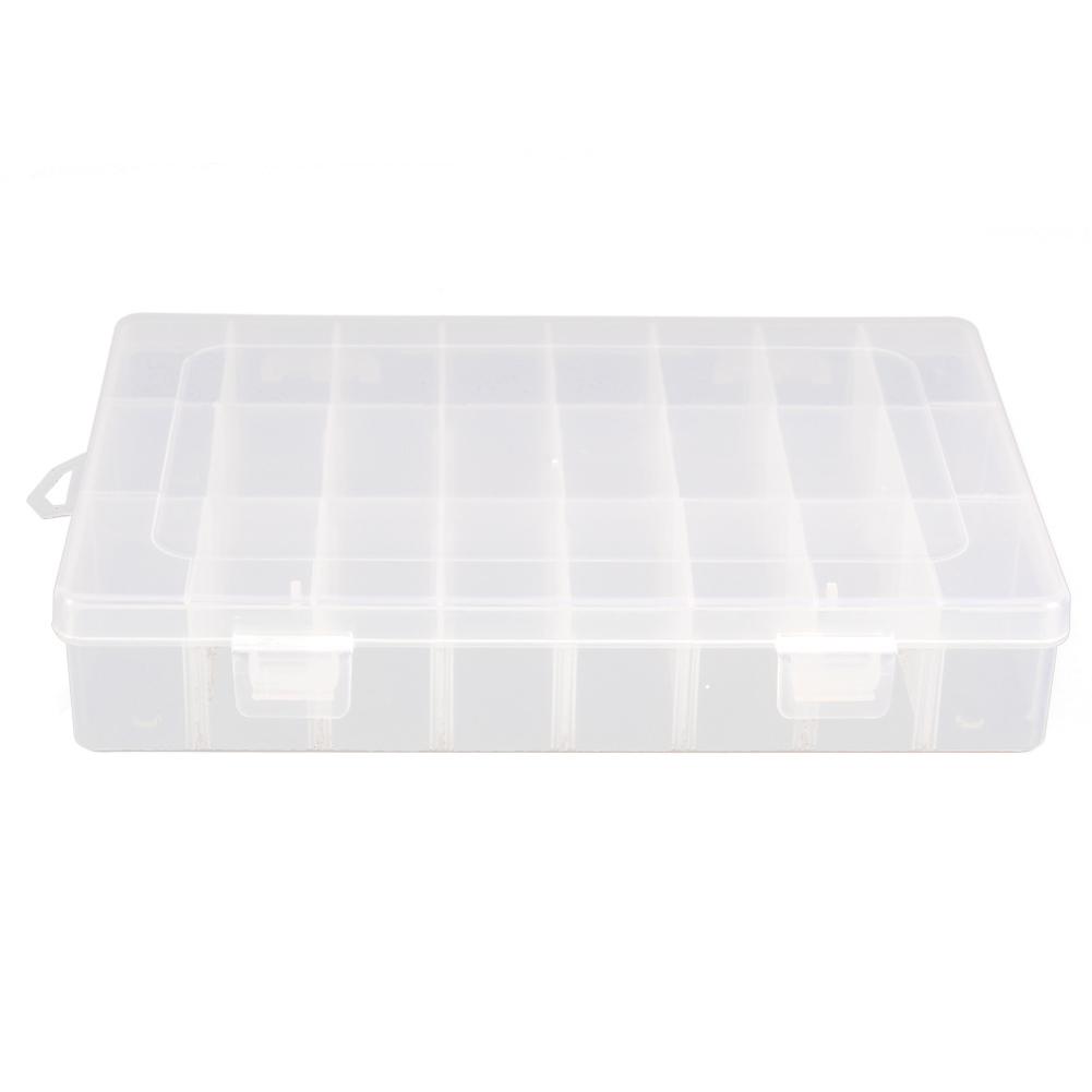 10/15/24 Grids Fishing Tackle Box Squid Jig Hard Lure Tool Case Visible Fishing Tackle Box Clear Storage Organizer for Fishing