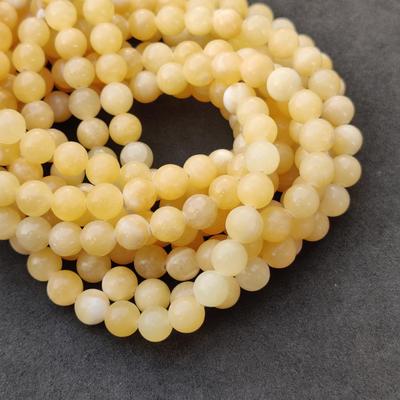Perles de calcite jaune miel, véritable pierre précieuse naturelle de qualité AA, perles rondes en vrac, perles de taille 6 mm, 8 mm, 10 mm.