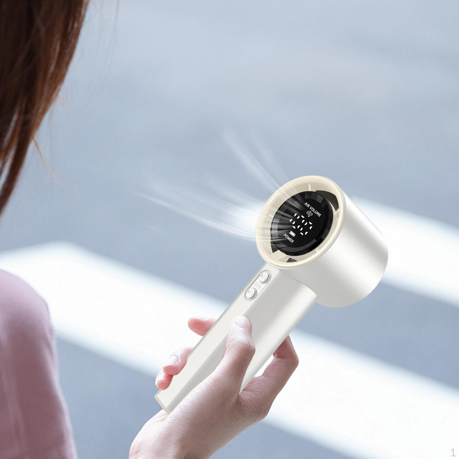 

Ручной вентилятор 100 скоростей регулируемый мини мощный воздушный охладитель персональный цифровой дисплей белый