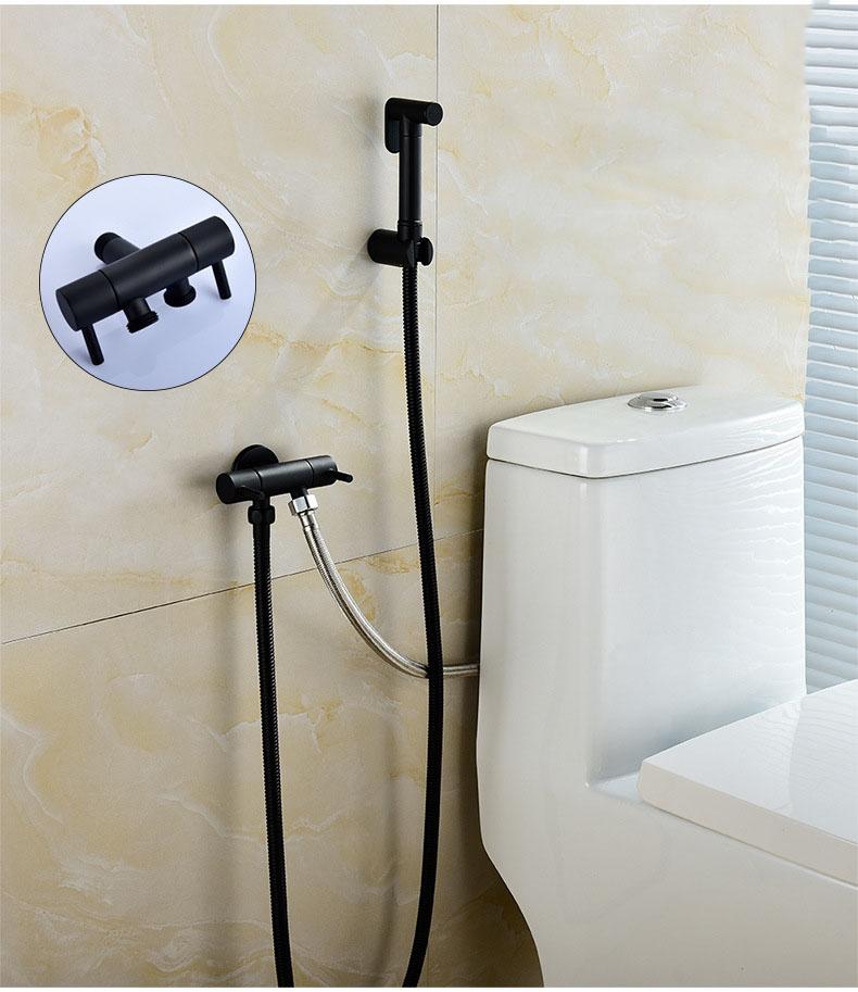 Brass Black Handheld Bidet Sprayer Set Spray Gun Shower Handheld Toilet Bidet Faucet Portable Bidet Sprayer Shower Set
