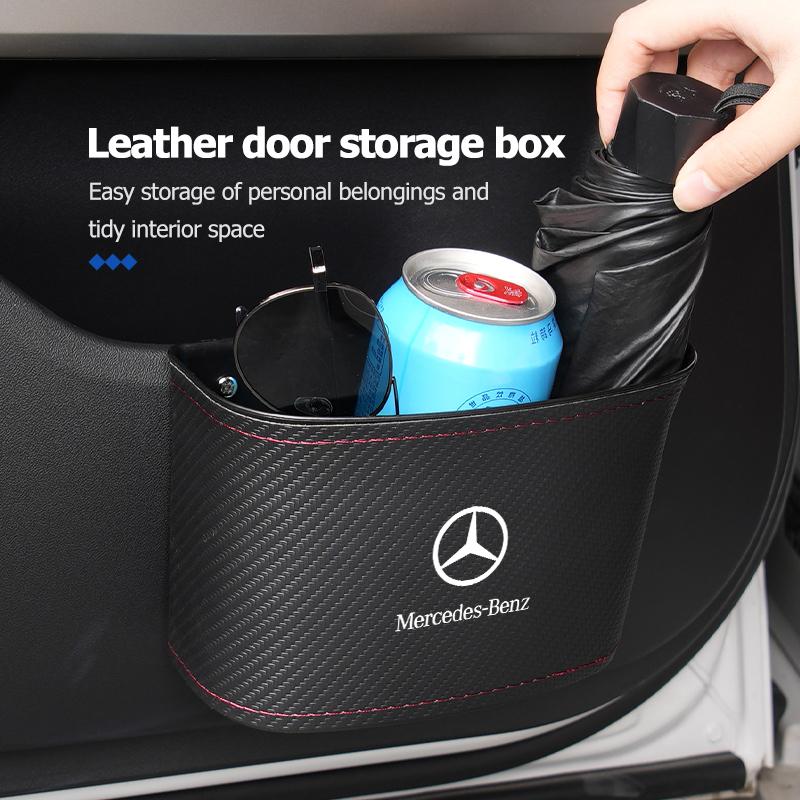 GLC GLB Car Door Storage Bag Drink Waste Card Key Sunglasses Holder For Mercedes Benz C180 C300 W124 W176 W177 C200 C260 GLC CL