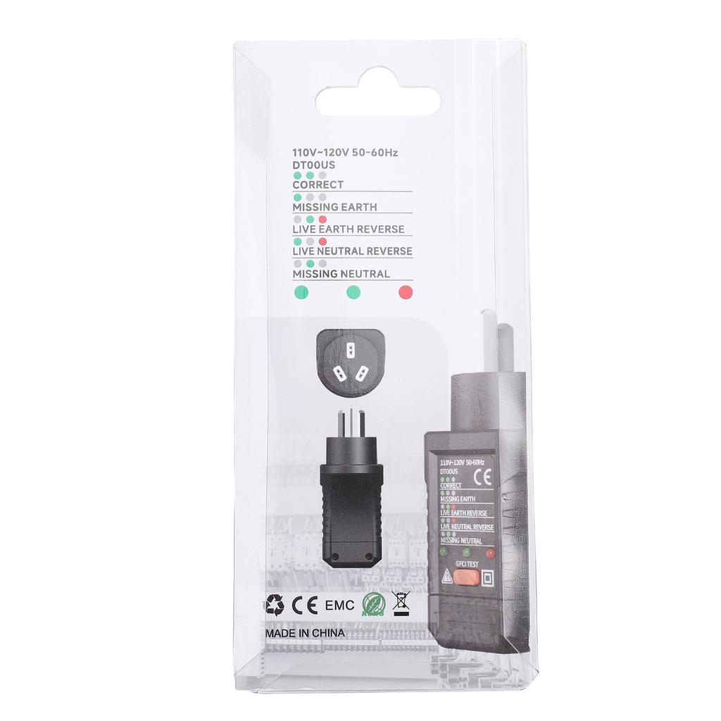 Outlet Tester, Portable Electrical Socket Tester   110V 120V AC Receptacle Analyzer with GFCI RCD Test, Live Neutral