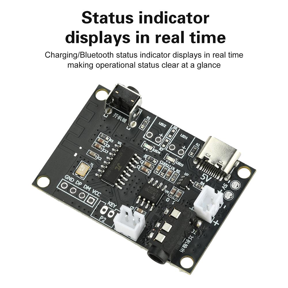 DC 5V 5W Bluetooth Amplifier Board Mono Mini Audio Module Type-C Charging Port 3.7V-5V Wide Voltage for Car Navigation