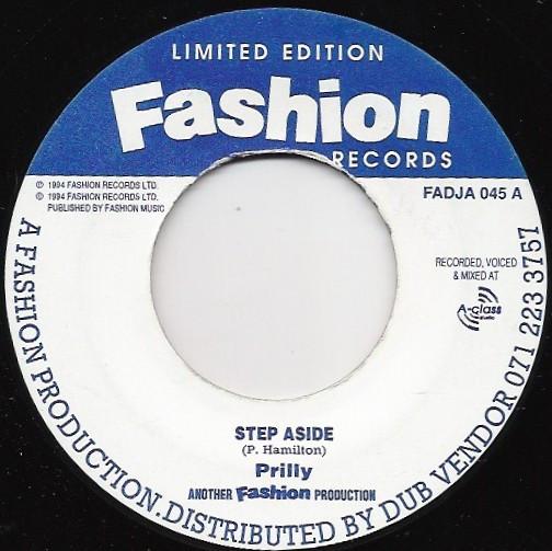 

7inch Record PRILLY HAMILTON Step Aside FADJA045 Fashion Records 1994 UK Reggae Ska Dub Used