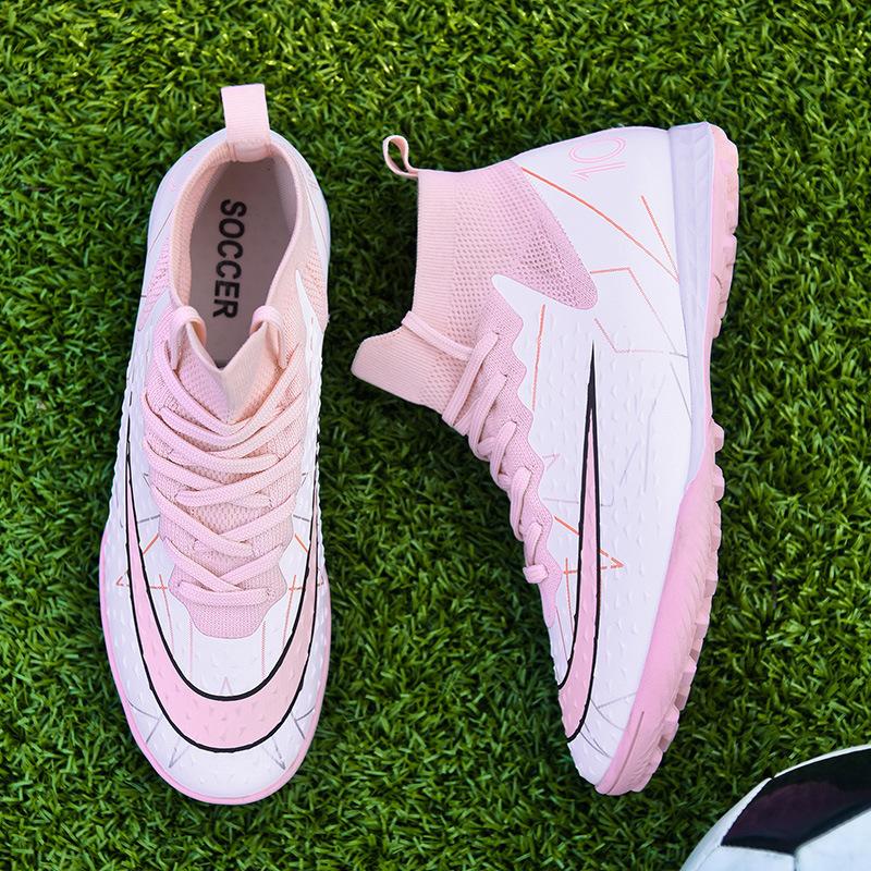 

Putian seamless fly-woven football shoes men s broken nails AG long nails adult ping student competition training sports shoes 46