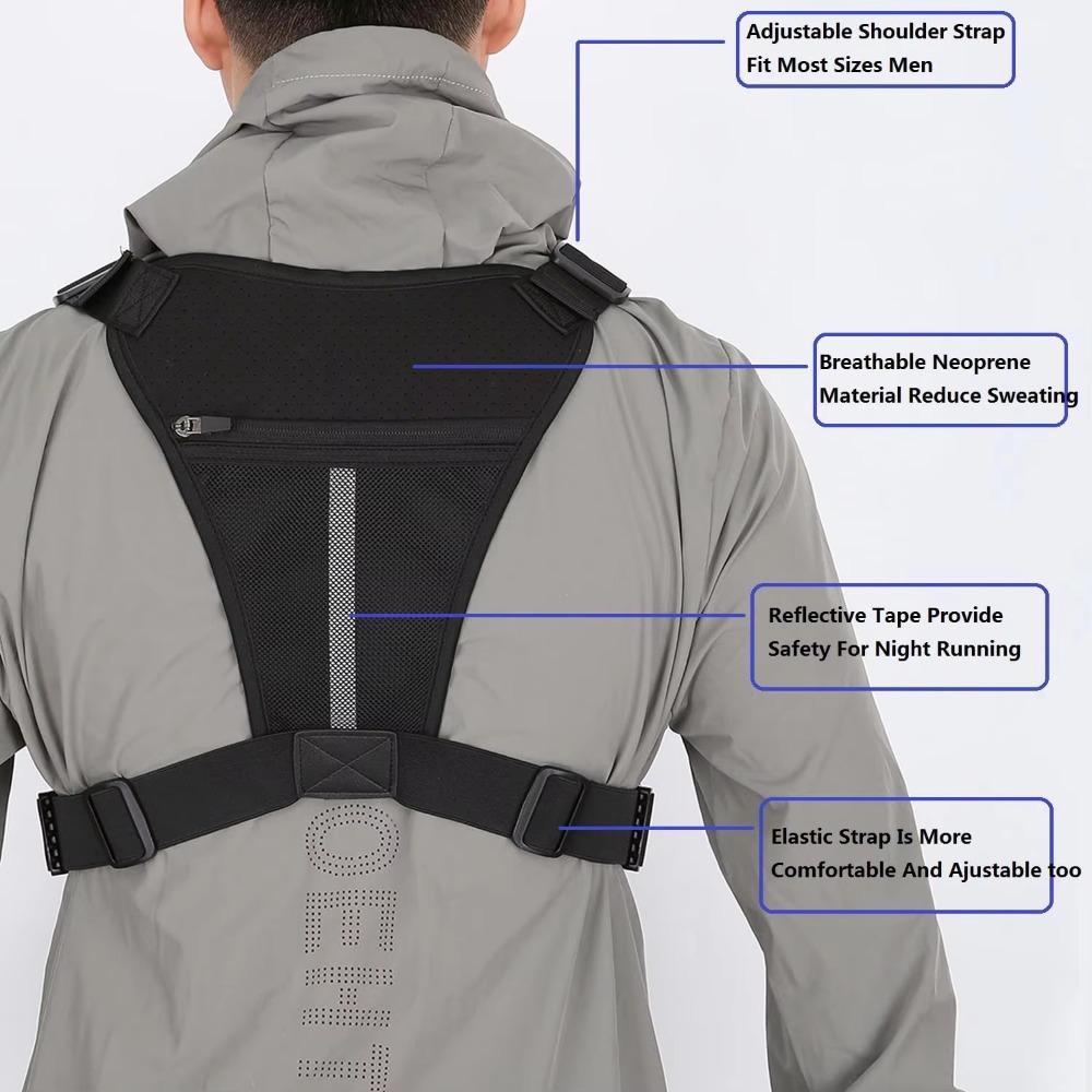 Water Resistant Sports Vest Bag Adjustable Outdoor Chest Bag Waist Bag Running Vest Bag Men