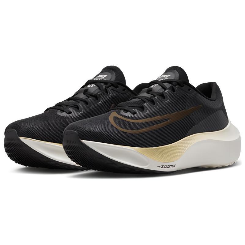 Nike Zoom Fly 5 Black Metallic Gold Grain Sneakers Casual DM8968-002