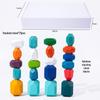 Colored Wooden Stacking Stones Balance Game - Children's Early Education Puzzle Toys