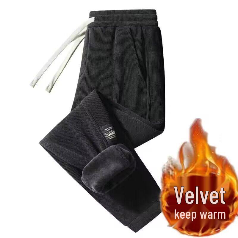 Men's Wear-Resistant Corduroy Jogger Work Pants for Autumn/Winter Construction Site Use