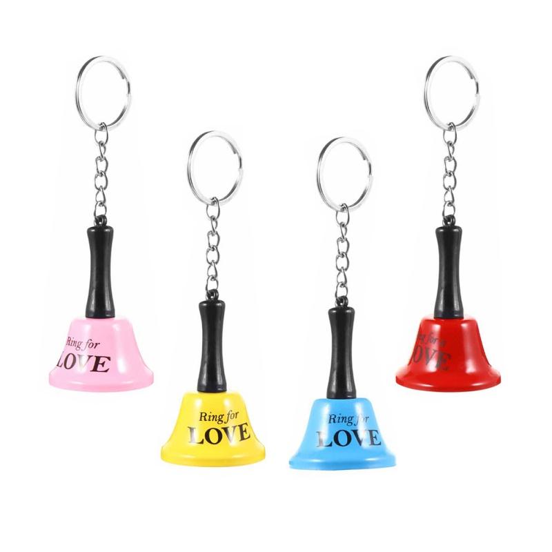 Fun Stress Relieving Bell Metal Keychain Mini Hand Cranked Printing Bell Pet Pendant Children's Toys Kindergarten Rewards Gifts