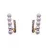Pearl Earrings, Double Vertical Wave Niche Design Light Luxury, Versatile Stud Earrings for Women