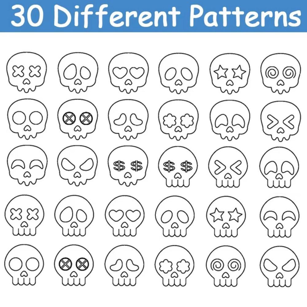 10Pcs/Set DIY Skull Cookie Cutter Cartoon Cookie Stamp Halloween Biscuit Mold Baking