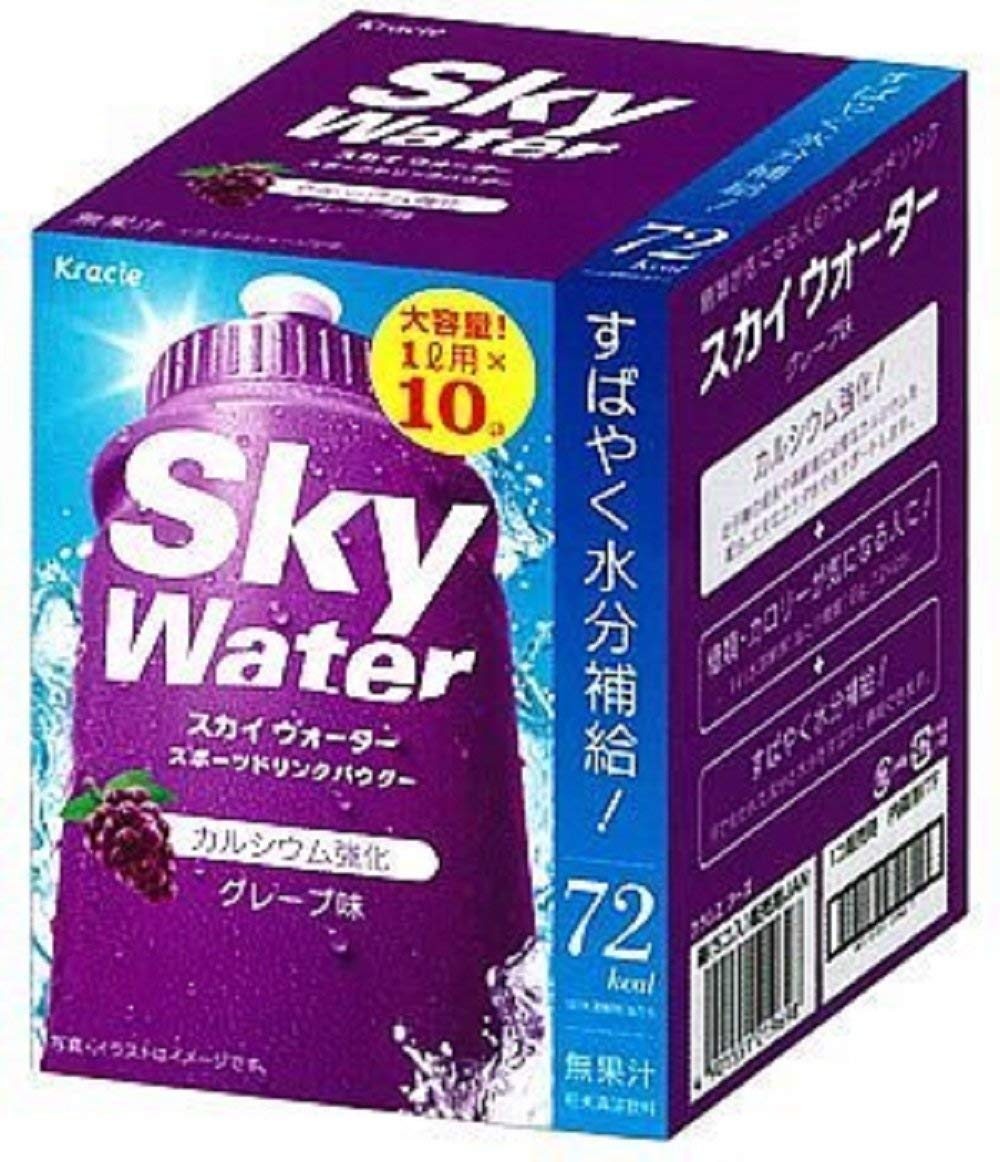 

Kracie Skywater Спортивный напиток в порошке, Объем 1 л, Вкус винограда (14.5 г [на 1 л] x 10 пакетиков) х 4 упаковки
