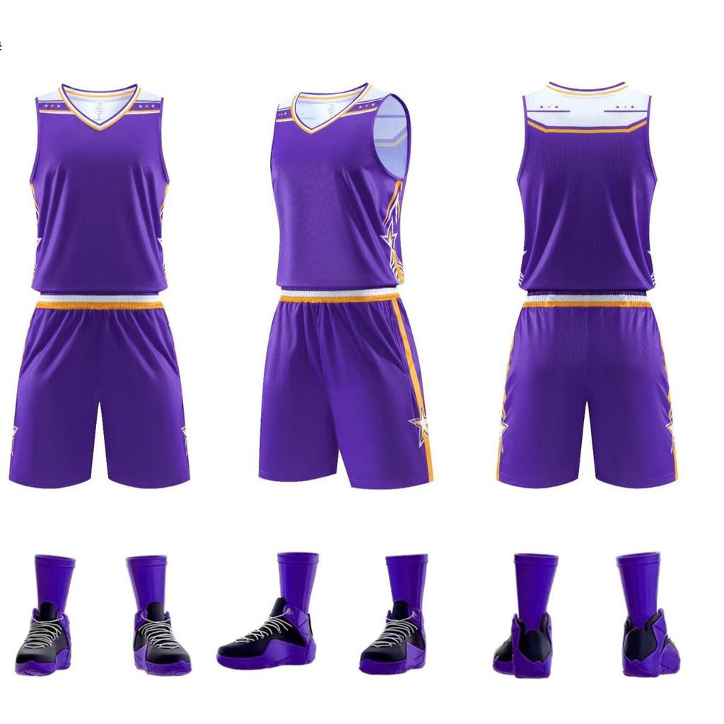Basketball jersey set Men's jersey Customized student basketball sports jersey Game training vest Sweat-absorbing breathable short sleeves