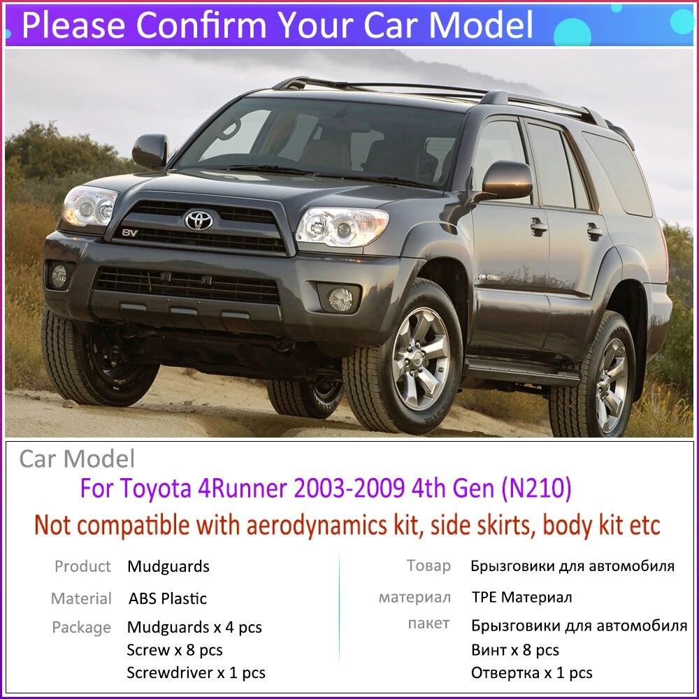 Car Mud Flaps for Toyota 4Runner 4 Runner SUV 2003~2009 2004 2005 2006  Mudguard Splash Guards Fender Mudflaps Auto Accessories