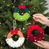 Plush Material Plush Pendant Soft Texture Xmas Wreath Reusable Christmas Ornaments  Tree Hanging