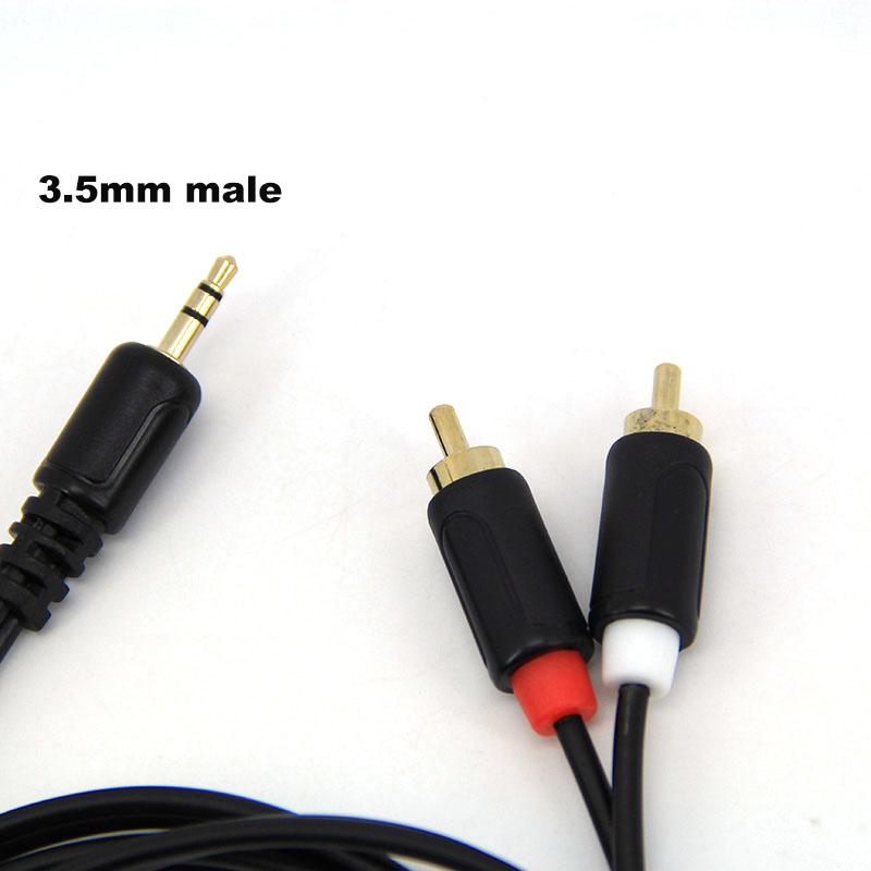 Vergoldetes 1,5m/3M 3,5mm auf 2 Cinch Stecker Audiokabel 3,5MM Klinke Stecker auf 2 Cinch Stecker Stereo Kabelkordel für Telefon MP3 DVD Verstärker