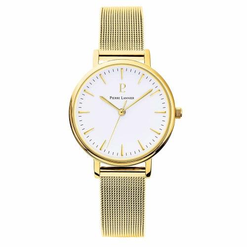 

Pierre Lannier Symphony Collection Mesh Strap Watch P093L508 Women s Gold, Officially Imported