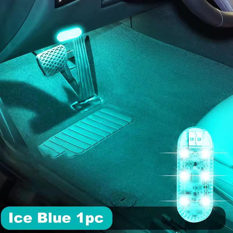 1/2/4PC Mini Car LED Light USB Charging Interior Lighting Lamp for Armrest Box Switch Touch Magnetic Reading Lamp Foot Light