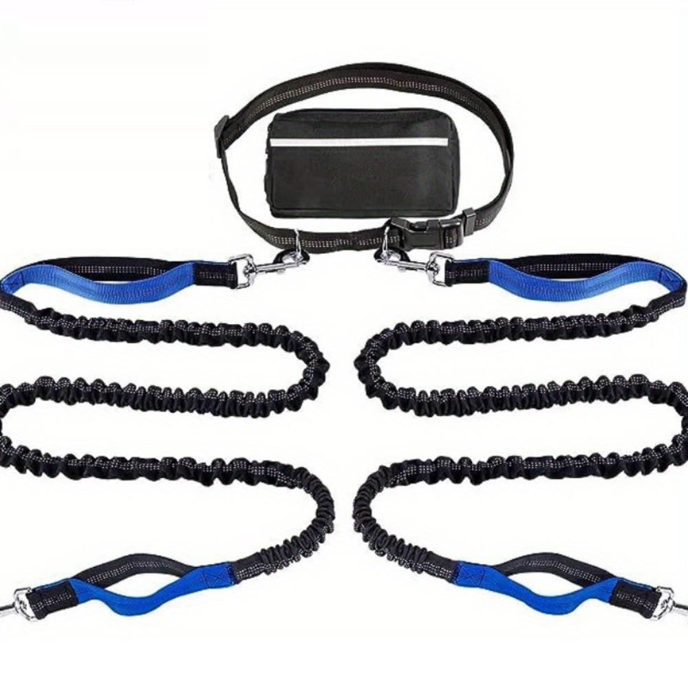 Pet Supplies Single/Double Rope Sports Waist Bag Adjustable Waistband Reflective Dog Leash Hands Free Dog Traction Rope Walking