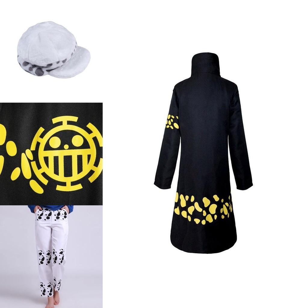 Exquisite One Piece Trafalgar Law Cosplay Costume Set With Cloak Pants And Hat
