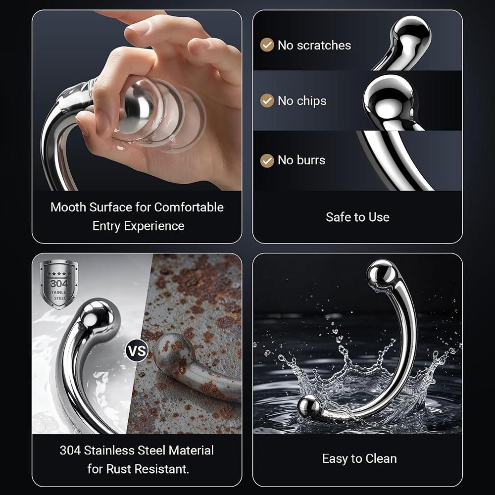 Metall Vibrierender Dildo G-Punkt Stab Prostata Massage Stift Penis P-Punkt Stimulator Analer Dildo Stecker Sexspielzeug für Männer Frauen Edelstahl