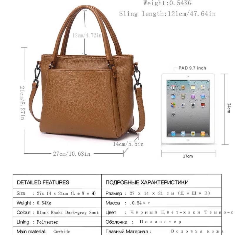 Genuine Leather Handbags for Women Shoulder Bag Ladies Crossbody Bags Designer Tote