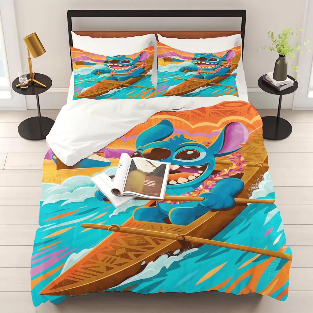 Stitch Duvet Cover Set Comforter Bedding 3D Children'S Bedding Set 3-Piece 1 Quilt Cover King Size
