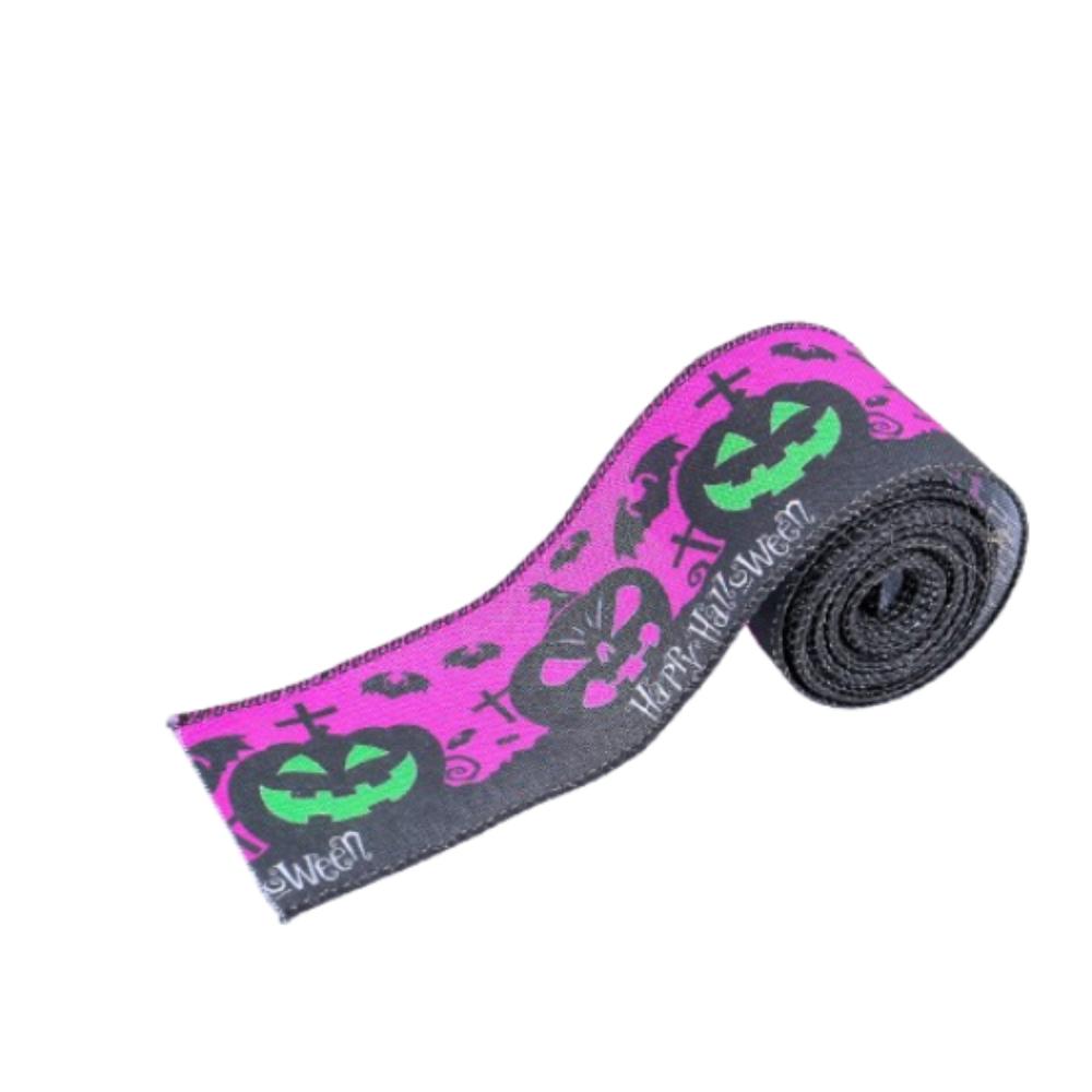 Rubans colorés effrayants pour Halloween, citrouille, crâne, chauve-souris, toile d'araignée, rubans de citrouille à carreaux, tissu exquis