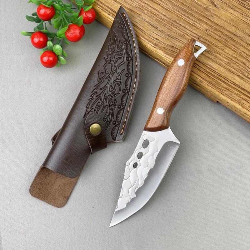 

Кованый вручную нож для обвалки из нержавеющей стали, кухонный нож, нож мясника, тесак для разделки, нож шеф-повара для разделки, кухонный нож с чехлом Size 1