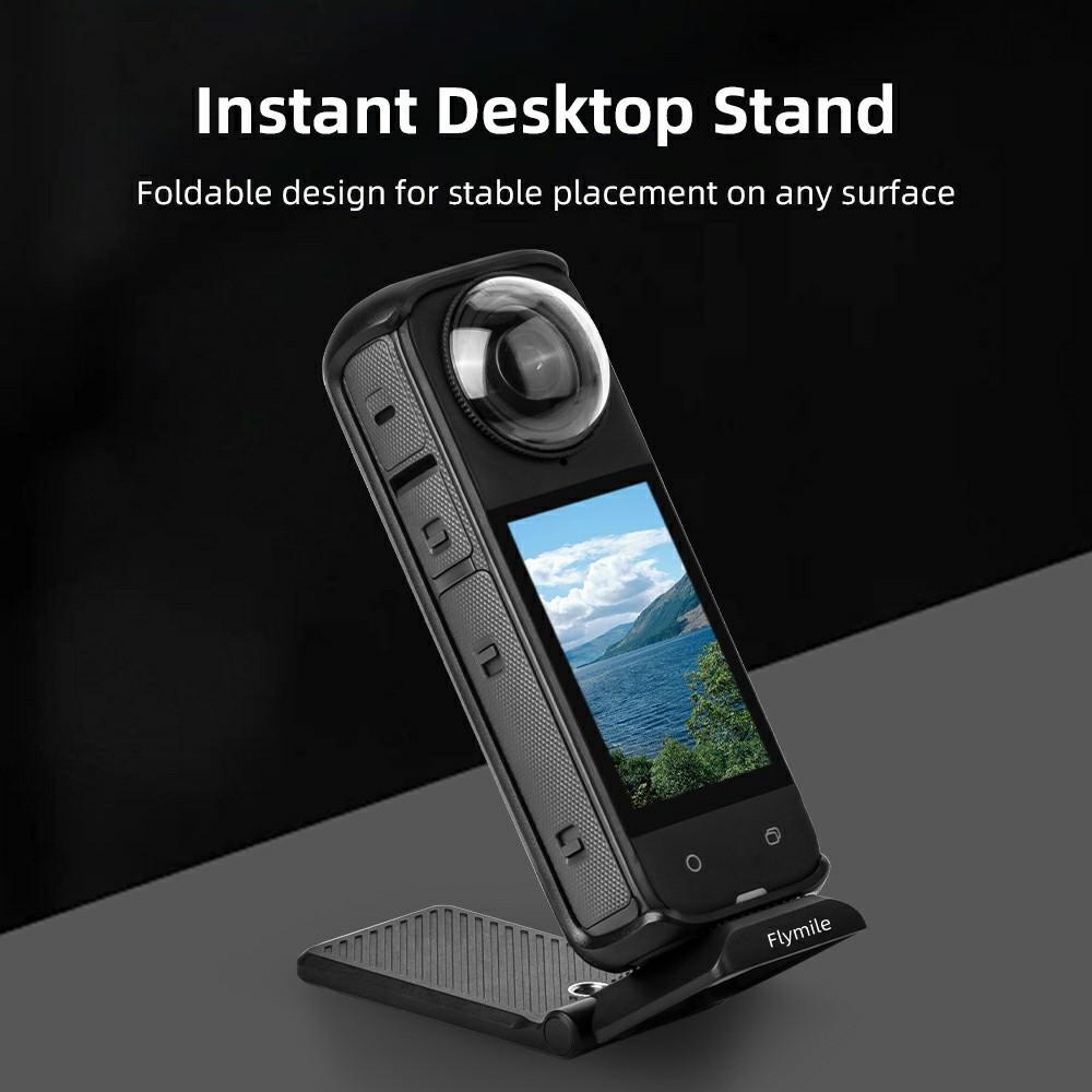 FLYMILE Action Camera Magnetic Foldable Mount Handle Grip Adjustable Angle Desktop Stand for Outdoor/Indoor