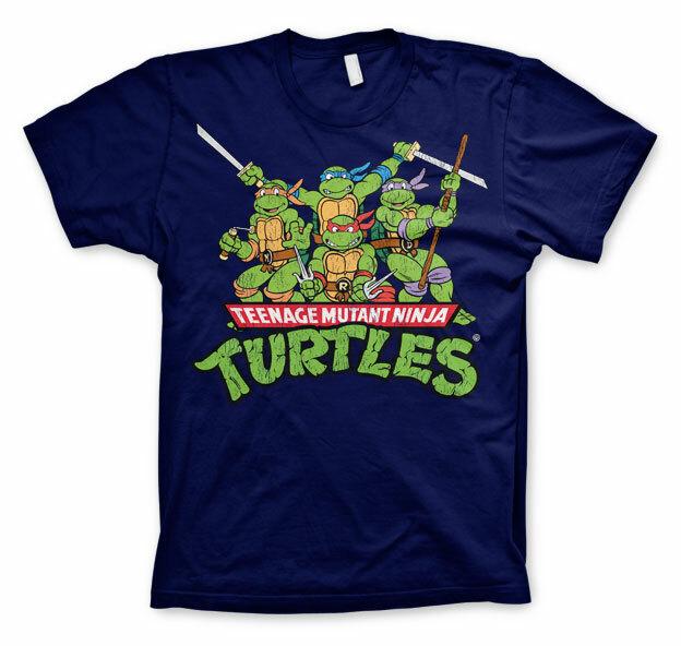 Officially Licensed Tmnt Distressed Group Mens T-shirt S XXL Sizes L