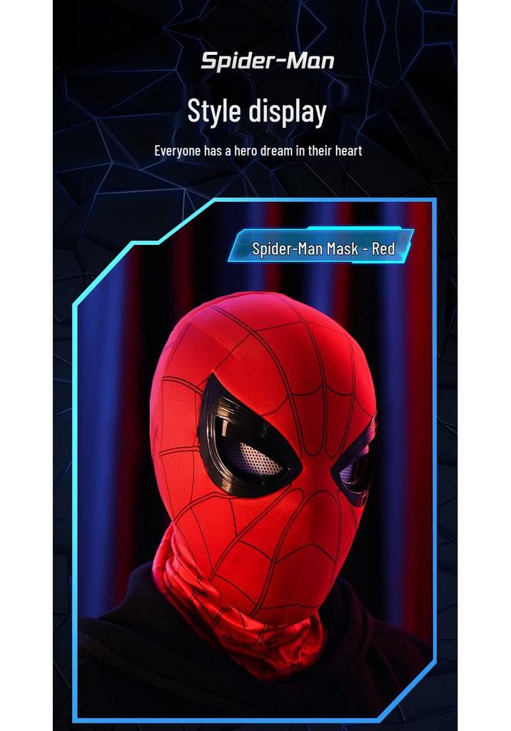 Electrically Blinking Spider-Man Mask with Light-Up Eyes - Perfect for Christmas Cosplay