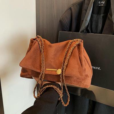 Women's Retro Suede Crossbody Underarm Bag - Versatile, High-Capacity Shoulder Bag