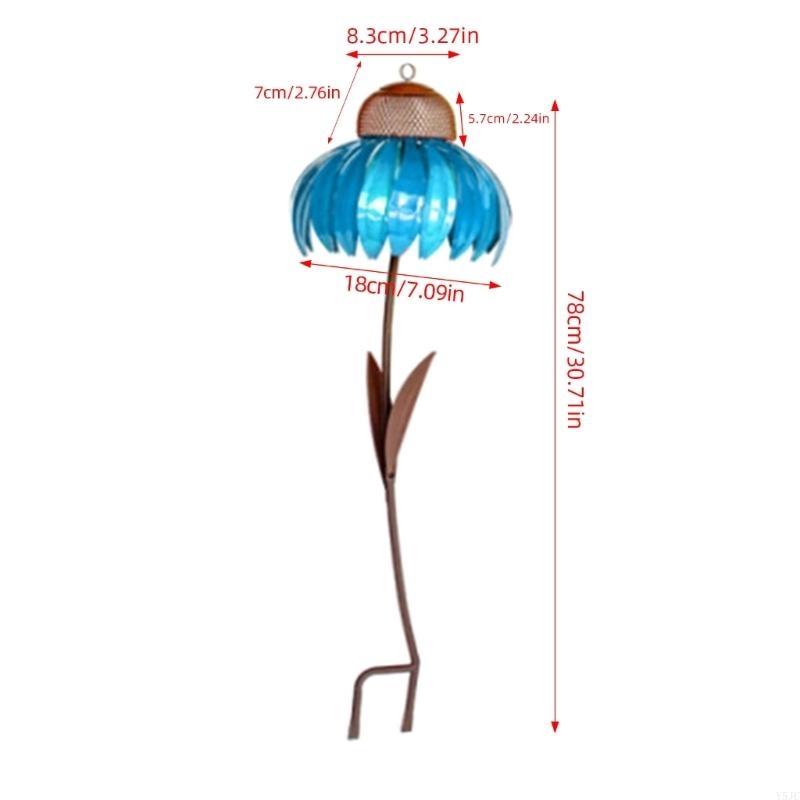 Y5JC Outdoor Stakes Bird Feeder Red Hummingbird Feeders Large Coneflower